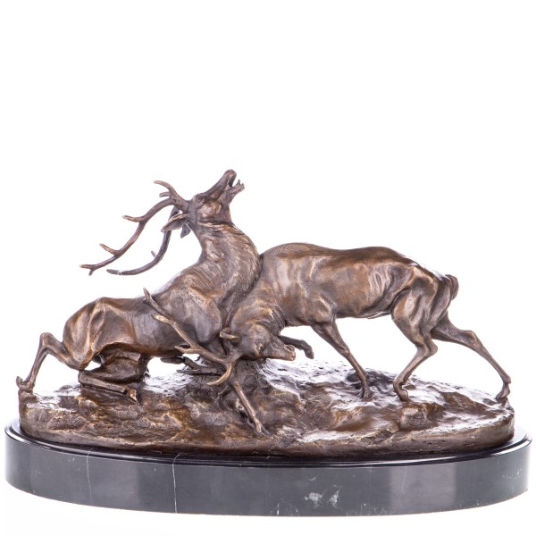 Bronzefigur Kämpfende Hirsche YB655