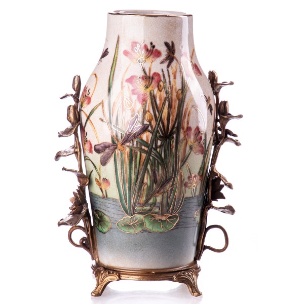 Porzellan mit Bronze Vase HM6035