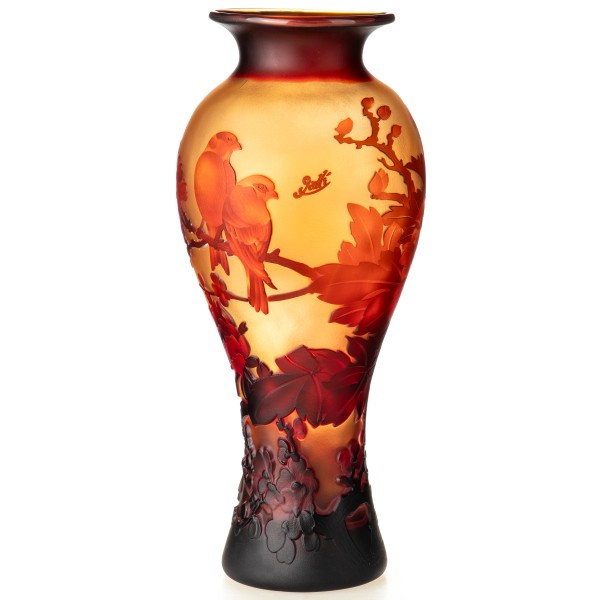 Handgefertigte Kameoglas Vase signiert "Gallé" und "Tip" VG120