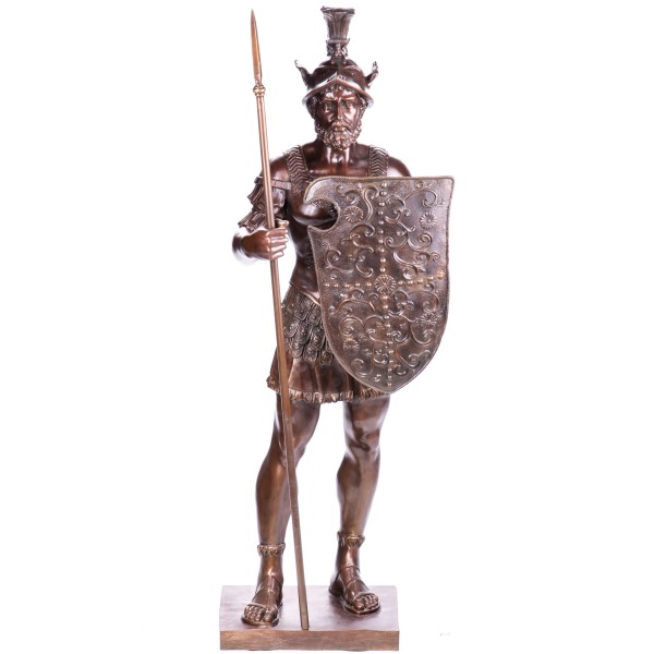 Bronzefigur Römischer Krieger mit Schwert und Schild BT921