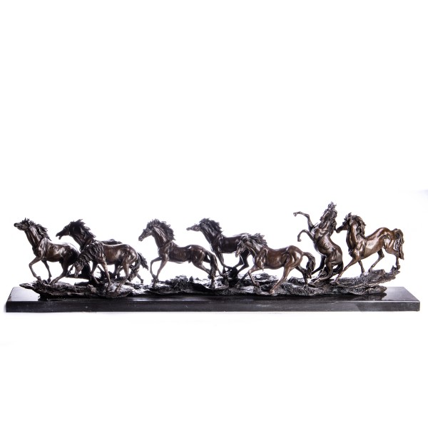 Bronzefigur Gruppe von 8 Pferden YB369
