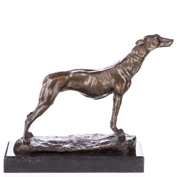 Bronzefigur Jagdhund / Windhund YB513