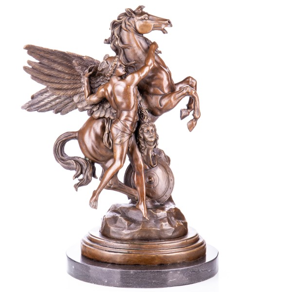 Bronzefigur Perseus mit Pegasus und Kopf der Medusa YB488