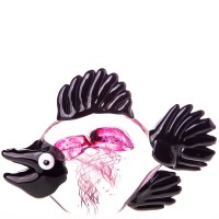 Murano-Stil Glas Fisch mit Quallen GL1437 Murano-Stil Glas Fisch mit Quallen GL1437