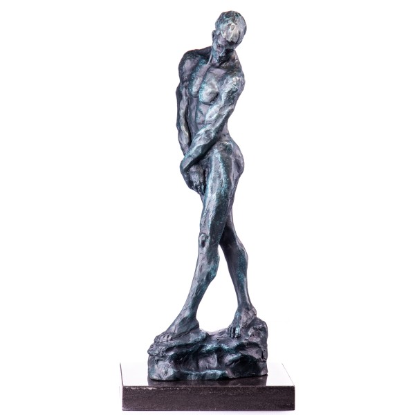 Bronzefigur männlicher Akt mit grüner Patina YB178