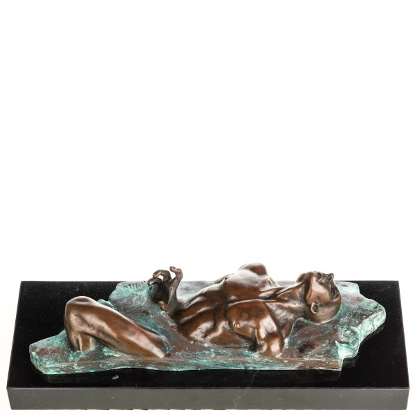 Grün Patinierte Bronzefigur Männlicher Akt YB982