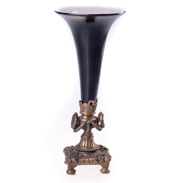 Porzellan mit Bronze Vase / Kerzenständer HM5680