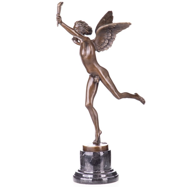 Bronzefigur Engel mit Fackel BT326