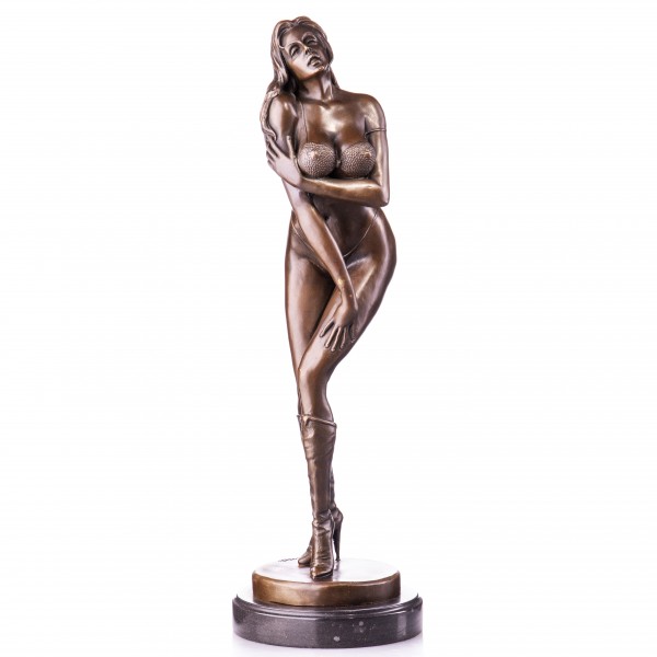 Erotische Bronzefigur Weiblicher Akt YB354