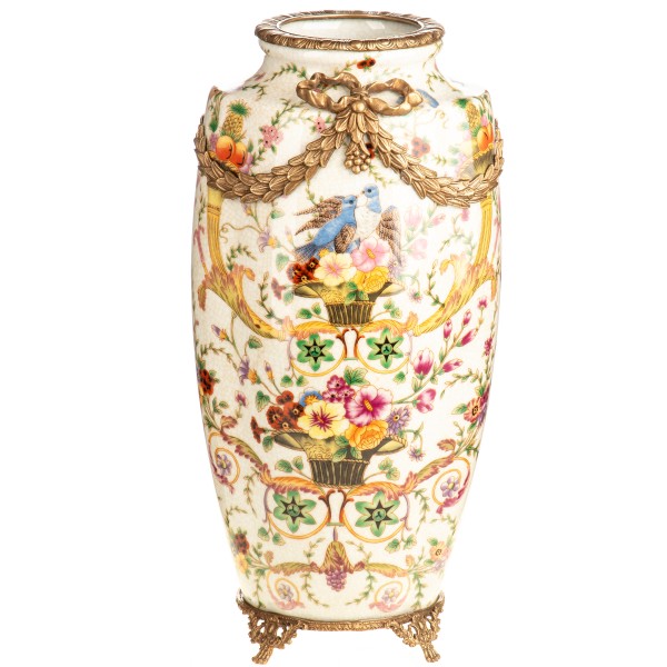 Porzellan mit Bronze Vase HM6469