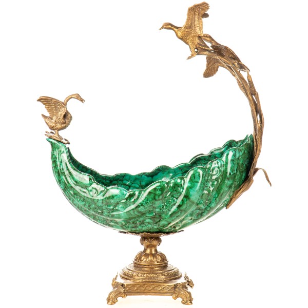 Porzellan mit Bronze Schale mit Enten HM6313