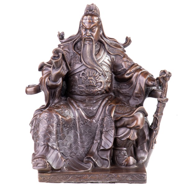 Asiatica Bronzefigur Legänderer Chinesischer General Guan Yu CB218