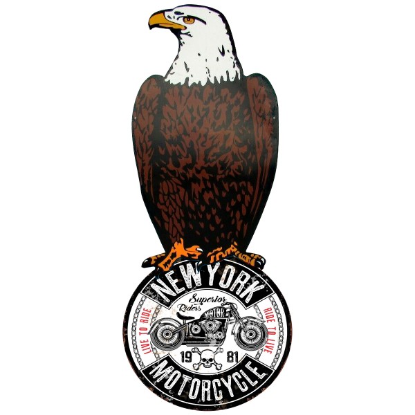 Geprägtes Blechschild Adler "New York Motorcycle" MP122