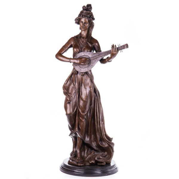 Bronzefigur Frau mit Laute YB421