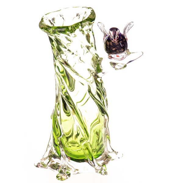 Murano-Stil Glas Vase mit Vogel GL1329