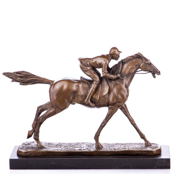 Bronzefigur Jockey mit Pferd YB530