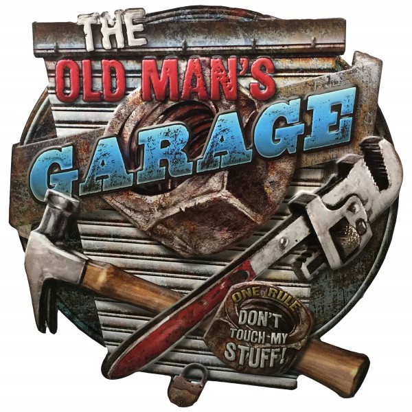 Geprägtes Blechschild "Old Man's Garage" MP118