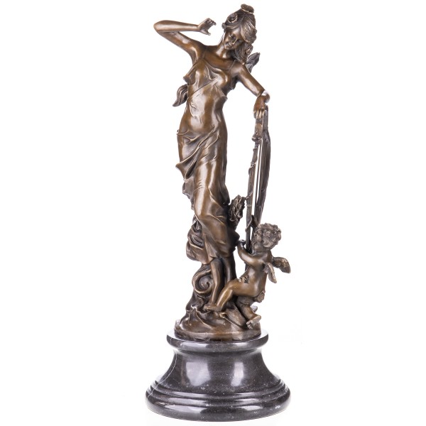 Bronzefigur Engel mit Harfe YB571