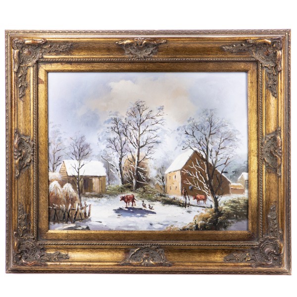 Ölgemälde mit Rahmen "Winterlandschaft" GE1203-40x50