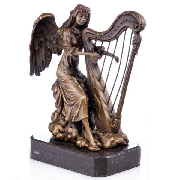 Bronzefigur Engel mit Harfe YB311