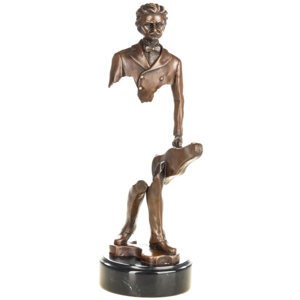 Moderne Bronzefigur Musiker mit Geigenkoffer YB1016