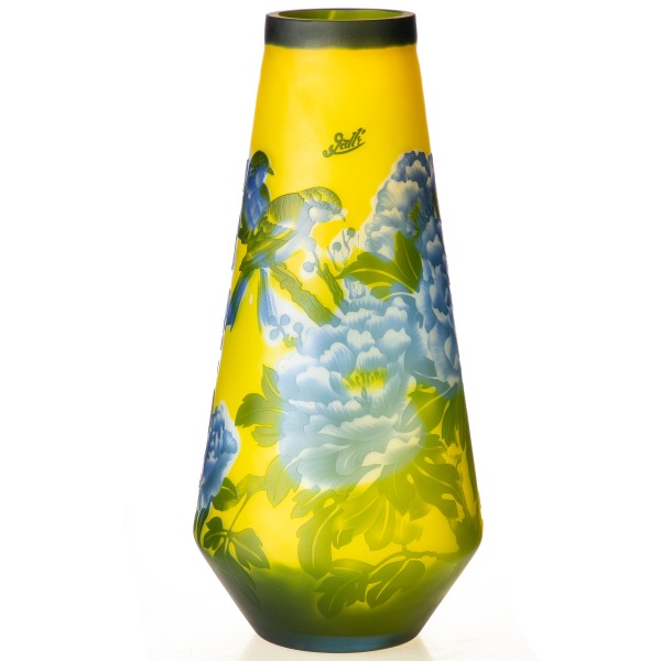 Handgefertigte Kameoglas Vase signiert "Gallé" und "Tip" VG112