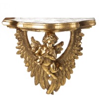 Polyresin Wandkonsole mit Engel LF247 Polyresin Wandkonsole mit Engel LF247