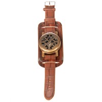 Messing Kompass mit Lederarmband N526 Messing Kompass mit Lederarmband N526