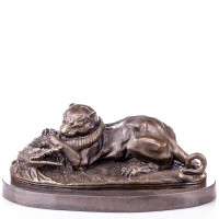 Bronzefigur Tiger und Krokodil YB632 Bronzefigur Tiger und Krokodil YB632