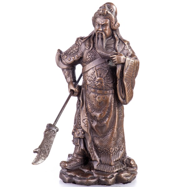 Asiatica Bronzefigur Legänderer Chinesischer General Guan Yu CB221