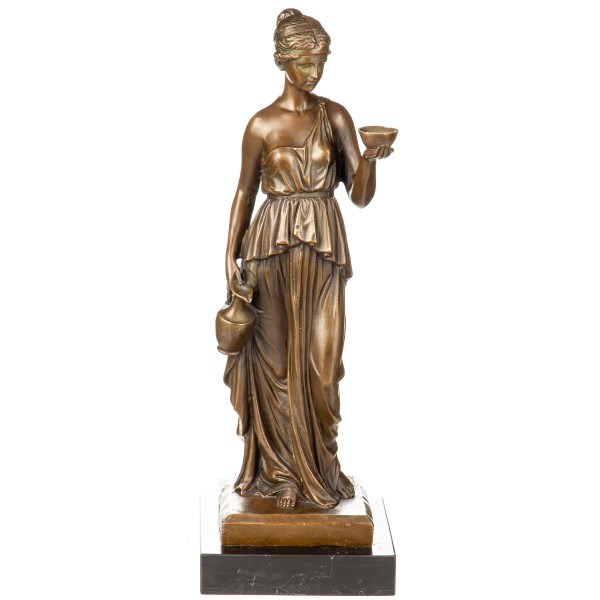 Bronzefigur Frau mit Krug und Becher YB896