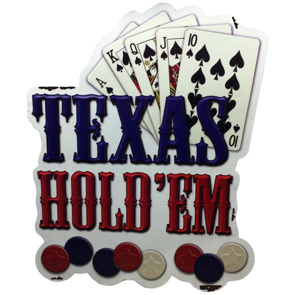 Geprägtes Blechschild "TEXAS HOLD'EM" MP120