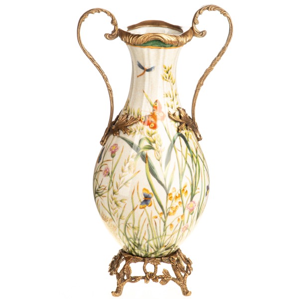 Porzellan mit Bronze Vase HM6482