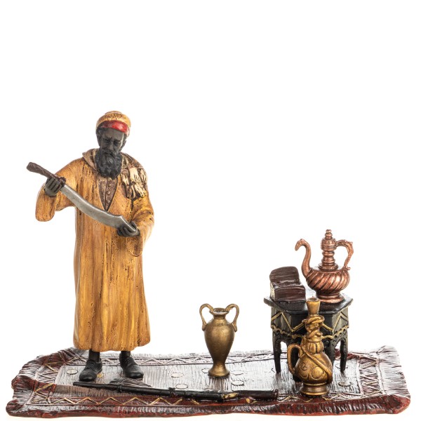 Farbige Bronzefigur Wiener Art Arabischer Händler BT977
