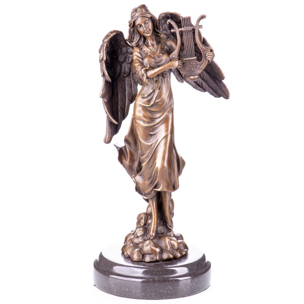 Bronzefigur Engel mit Lyra YB489
