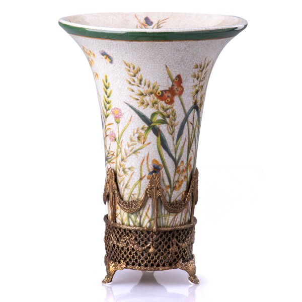Porzellan mit Bronze Vase HM5925