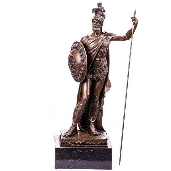 Bronzefigur Römischer Krieger mit Speer und Schild YB119