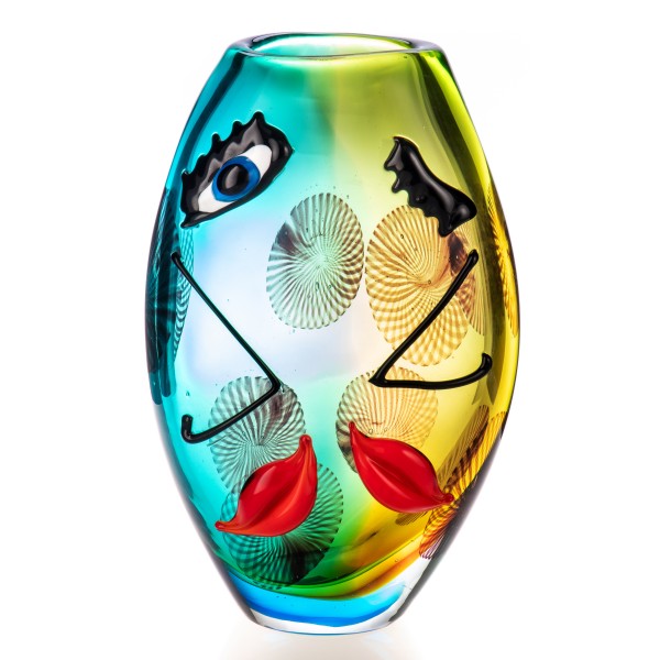 Murano-Stil Glas Vase mit Gesicht GL531