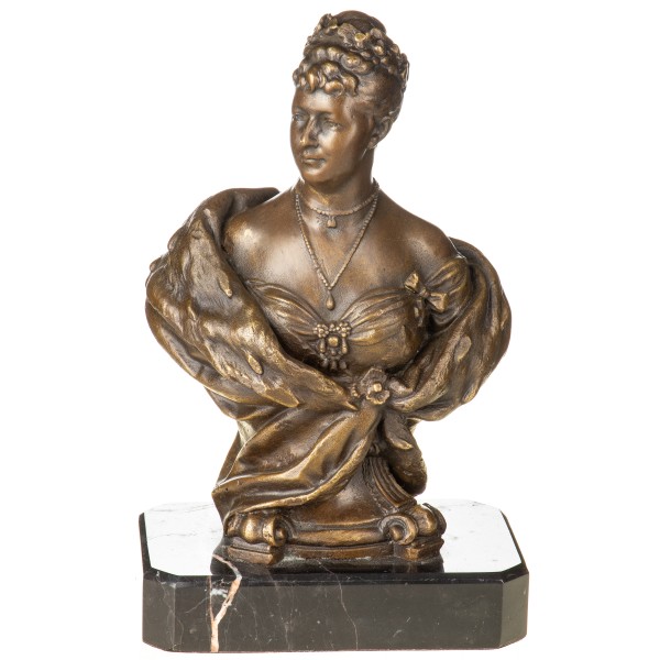 Bronzefigur Büste Auguste Viktoria, Gemahlin Wilhelms II. und die letzte Deutsche Kaiserin und Königin von Preußen YB843