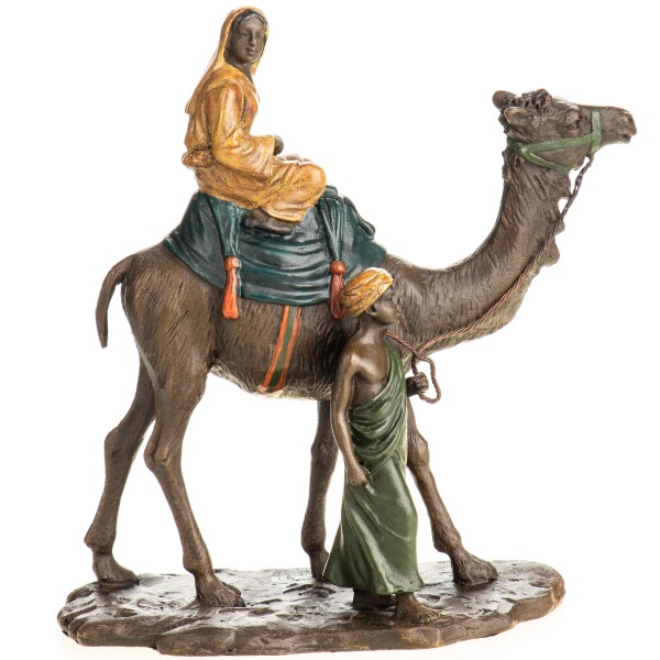 Farbige Bronzefigur Wiener Art Araber mit Kamel BT988