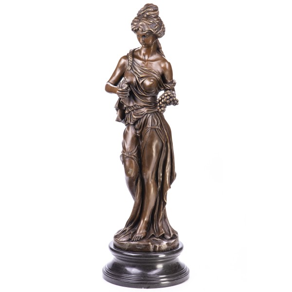Bronzefigur Frau mit Weintrauben YB498