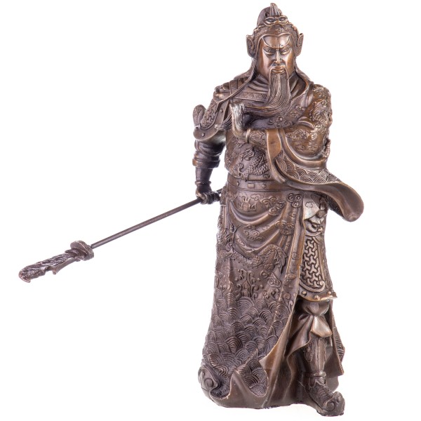 Asiatica Bronzefigur Legänderer Chinesischer General Guan Yu CB208