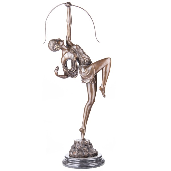 Art Deco Bronzefigur Diana mit Bogen BT857