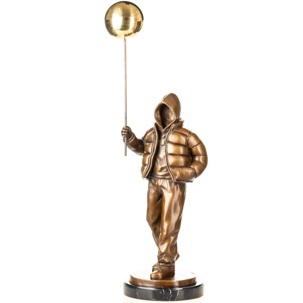 Moderne Bronzefigur "Golden Balloon Boy" nach Banksy YB870