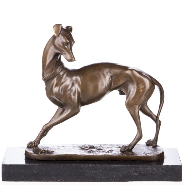 Bronzefigur Jagdhund / Windhund YB512