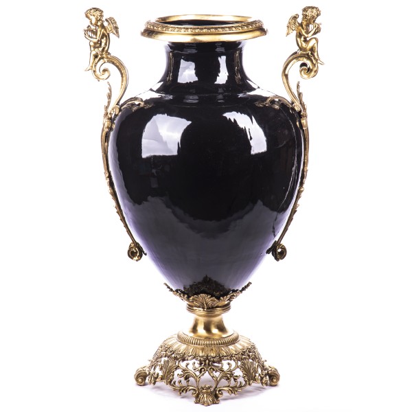 Porzellan mit Bronze Vase mit Engeln HM6197