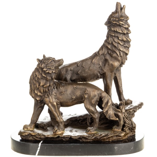 Bronzefigur Wölfe YB954