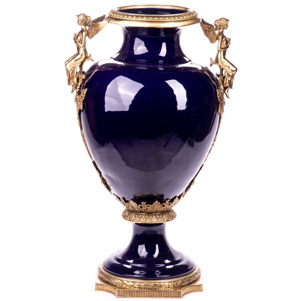 Porzellan mit Bronze Bodenvase HM6377