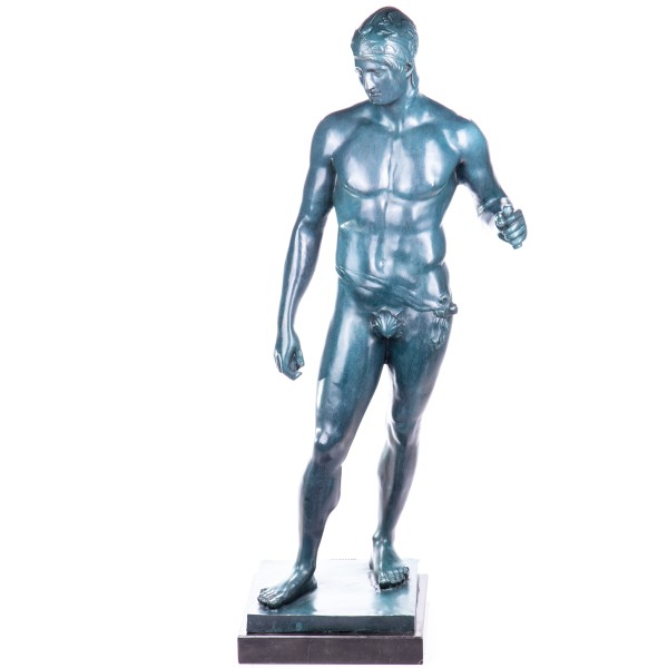 Mythologische Bronzefigur "Ares Borghese" mit grüner Patina YB682