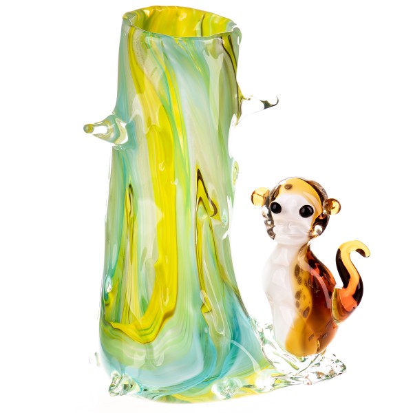 Murano-Stil Glas Vase mit Affe GL1331